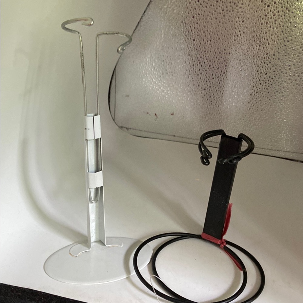 Sleek Silver and Black Stand for Versatile Use